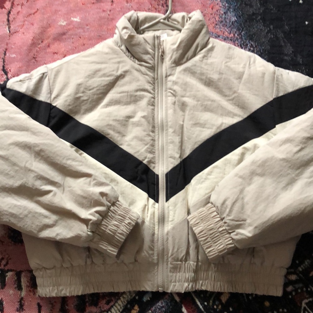 Divided Crop Padded Nylon Jacket - Picture 2 of 7
